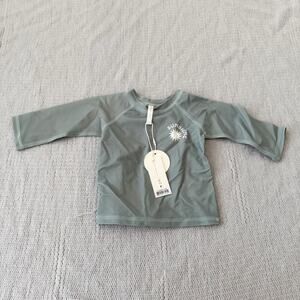Rylee + Cru Green Sunshine Sun Long Sleeve Rashguard - 3 to 6 Months - NWT